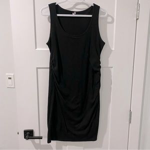 Pink Blush Black Ribbed Maternity Tank Dress